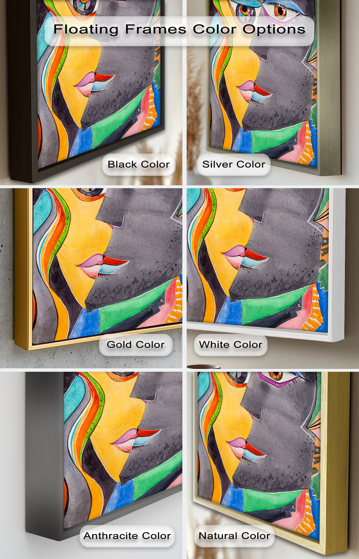 Dual Visions – Vibrant Abstract Faces Picasso Oil Painting