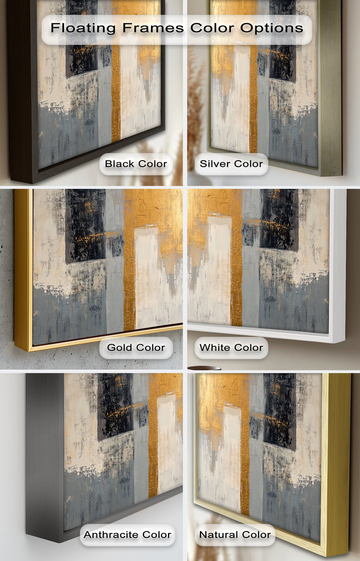 Golden Edge Abstract – Moderne Ölgemälde