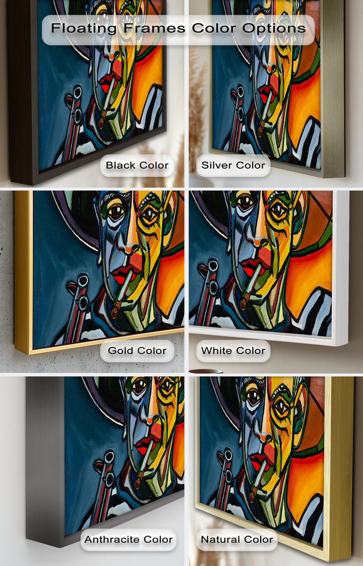 Rebel's Gaze – Bold Cubist Portrait Picasso Oil Painting