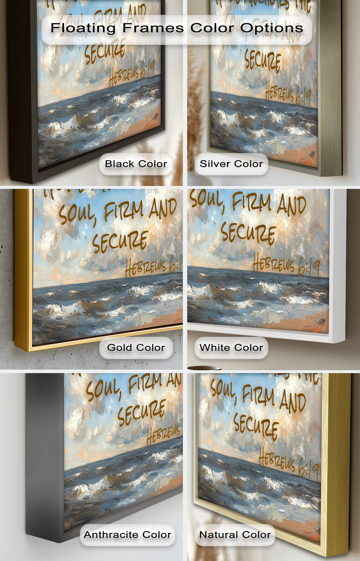 Hebrews 6:19 Bible Verse Oil Painting – Anchor of Hope Wall Art