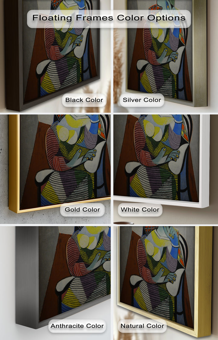 Striped Serenity – Colorful Woman in Hat Picasso Oil Painting