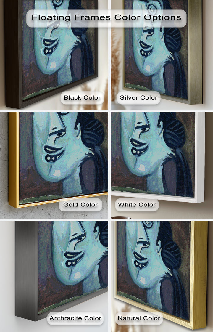 Twilight Reflections – Blue Cubist Woman Picasso Oil Painting