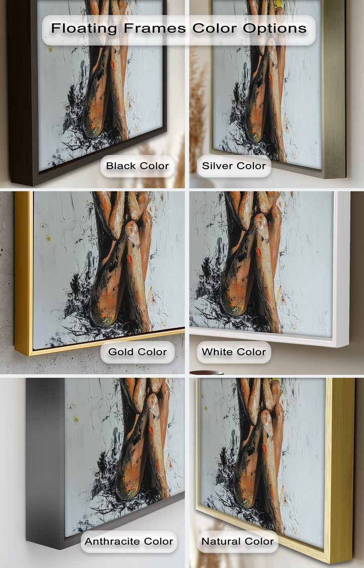 Poise in Silence – Textured Nude Figure Oil Painting