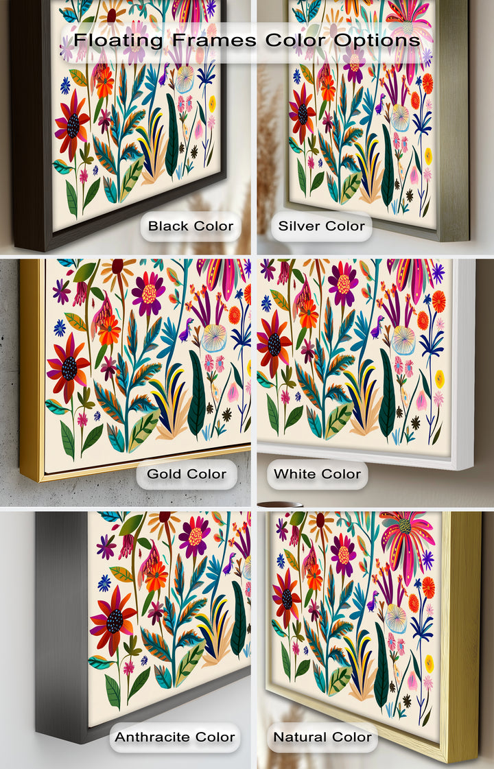 Wild Bloom Symphony – Vibrant Botanical Oil Painting