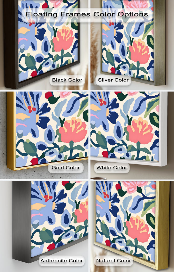 Bold Garden Whimsy – Lebendiges Boho-Blumen-Ölgemälde