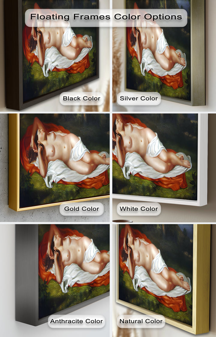 Goddess of the Grove – Renaissance Nude Reclining in Nature Oil Painting