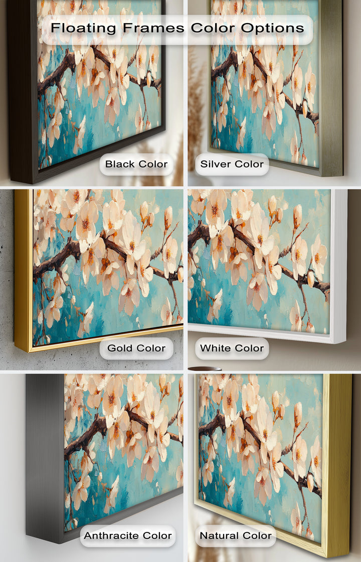 White Cherry Blossoms Wall Art – Floral Oil Painting