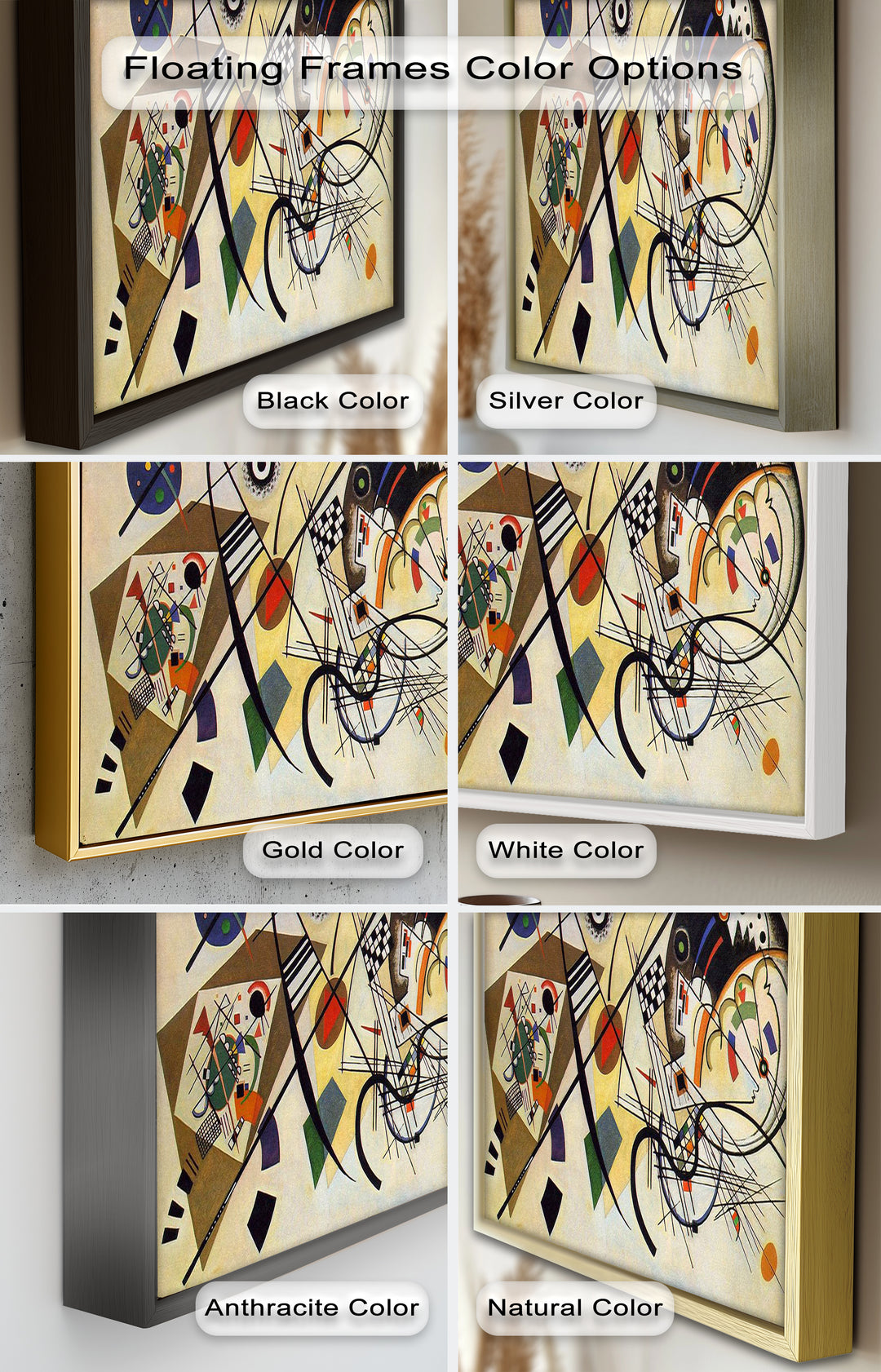 Kandinsky Komposition VIII – Abstraktes geometrisches Ölgemälde