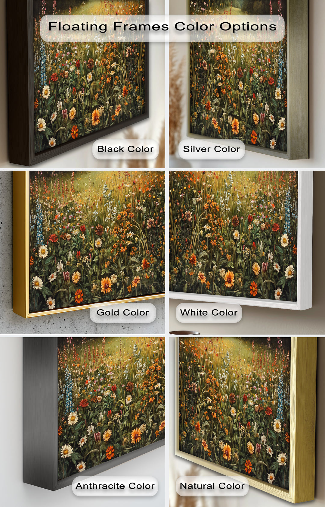 Whispers of Meadow Bloom – Colorful Wildflower Field Oil Painting