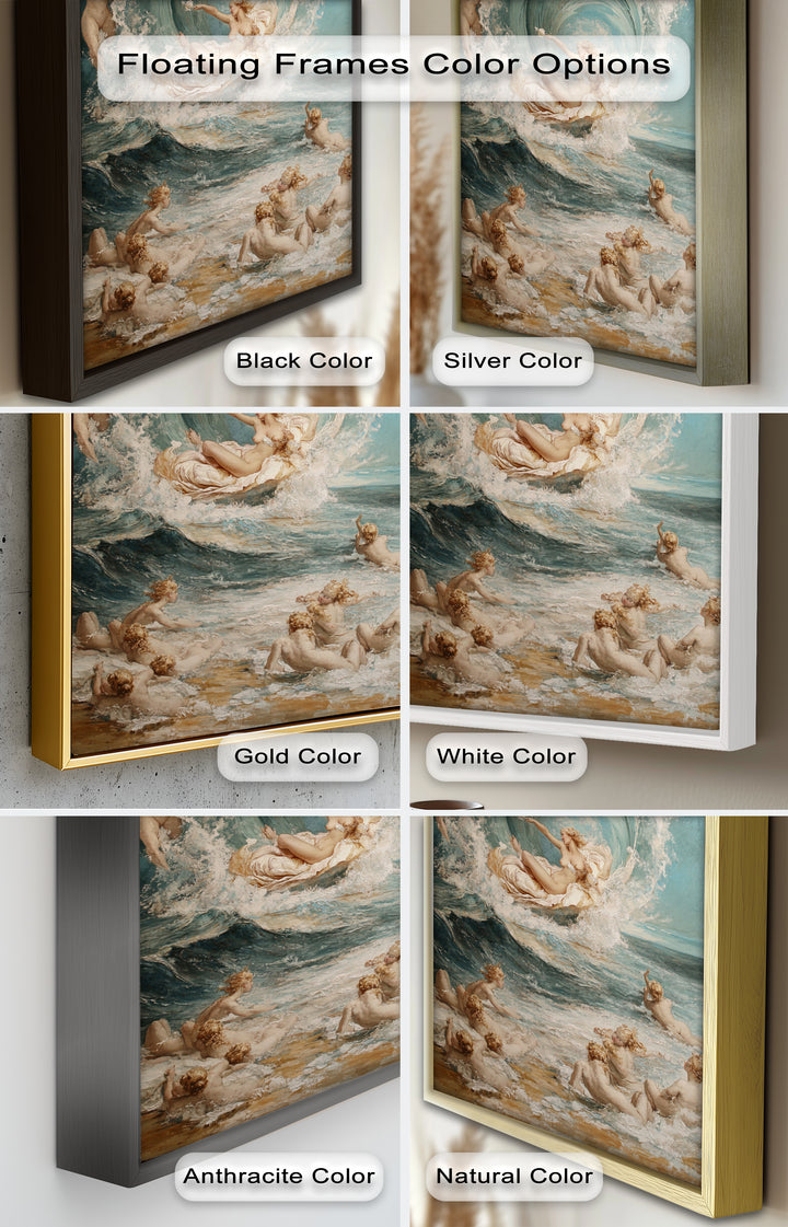 Birth of the Wave – Mythological Goddess and Cherubs Oil Painting