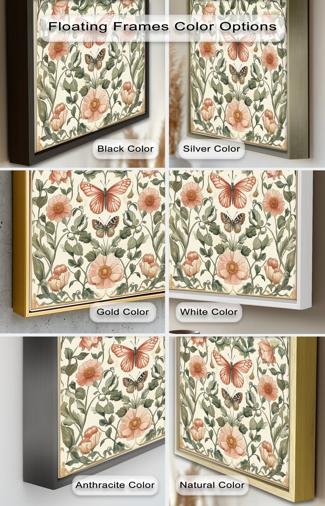 Whimsy in Bloom – Vintage Botanisches Ölgemälde