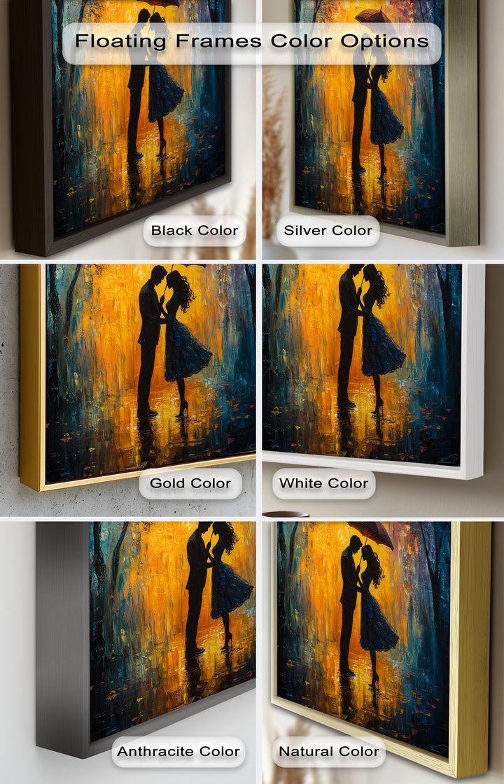 Lovers Under Autumn Glow – Romantic Couple Oil Painting