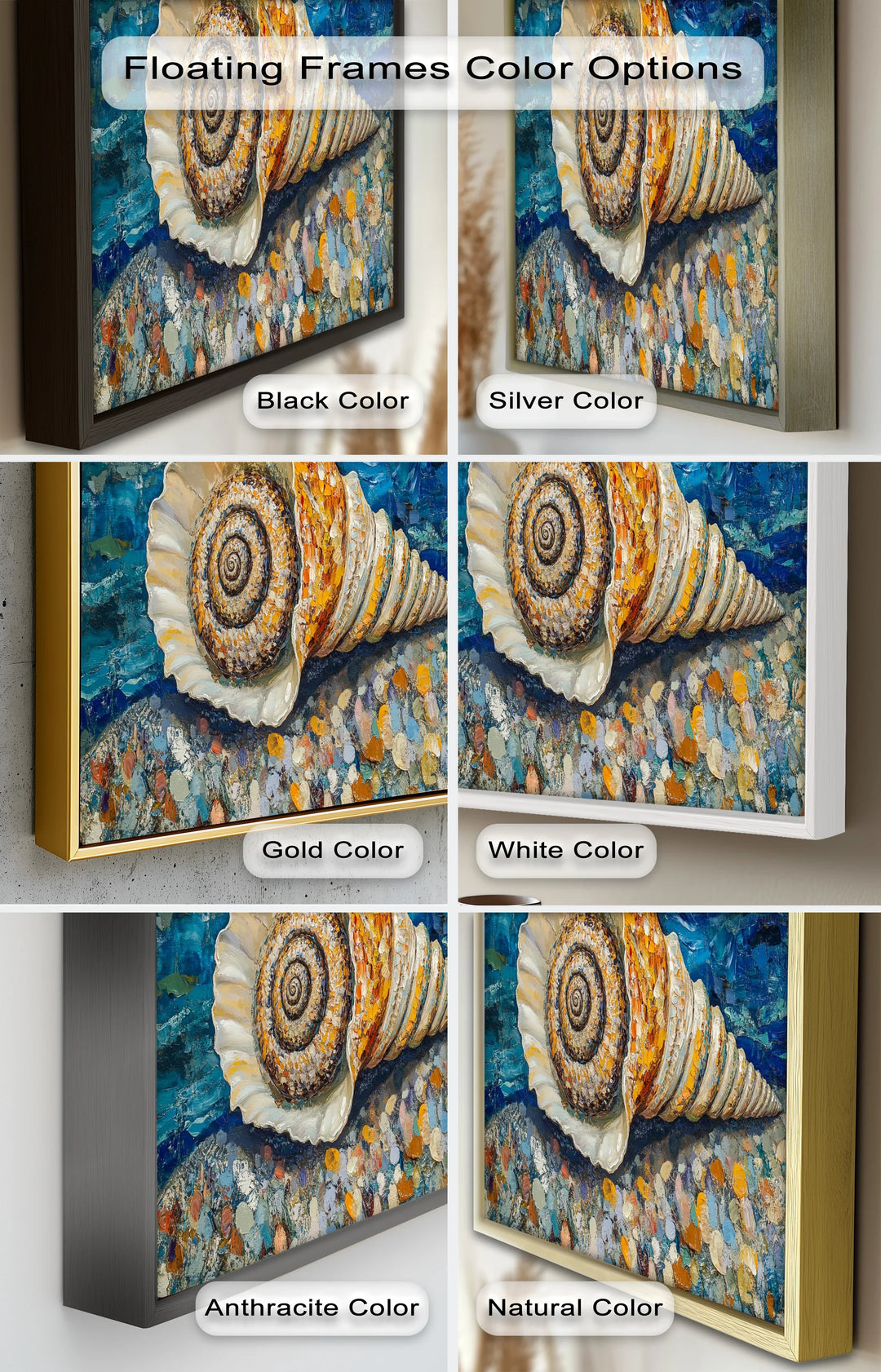 Whispers of the Sea – Spiral Shell on Coastal Shoreline Oil Painting - MyPhotoStation