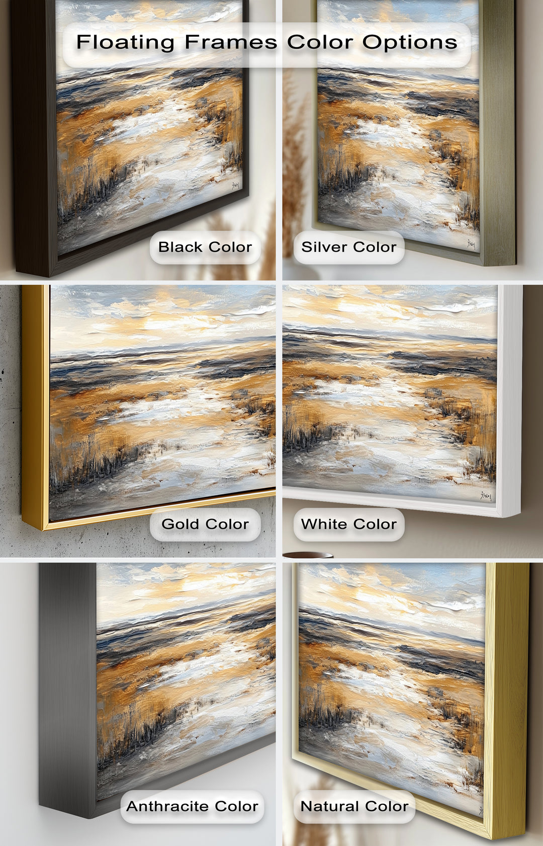 Natur Wandkunst - Golden Horizon Meereslandschaft Ölgemälde