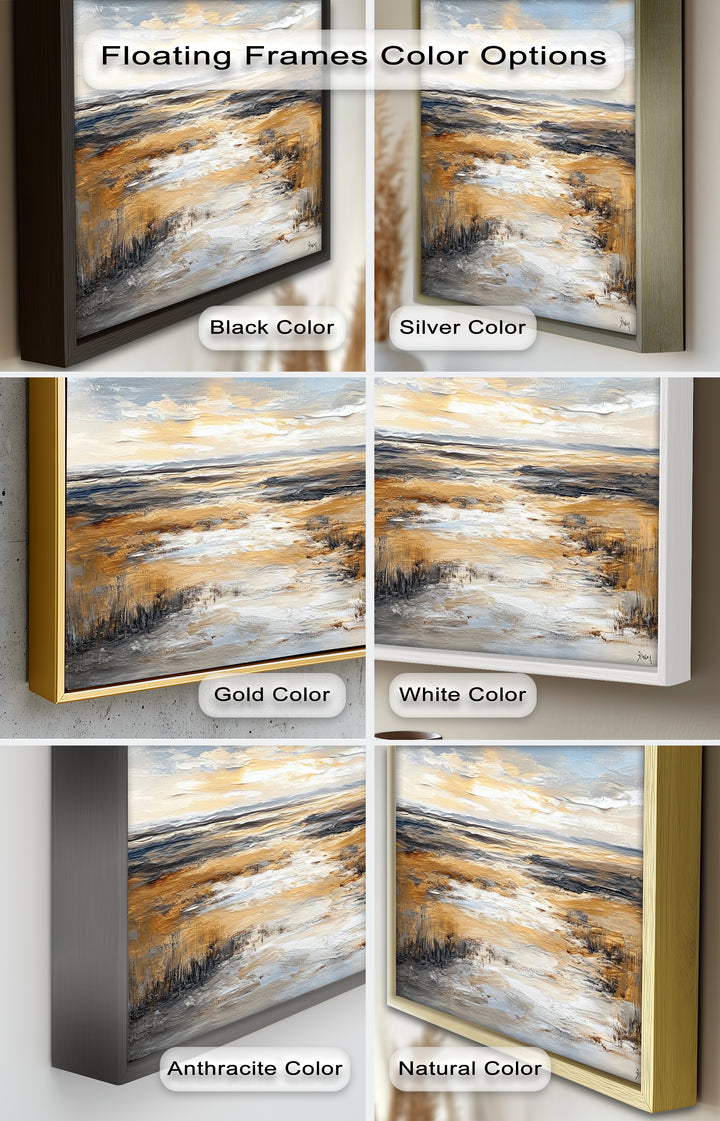 Natur Wandkunst - Golden Horizon Meereslandschaft Ölgemälde