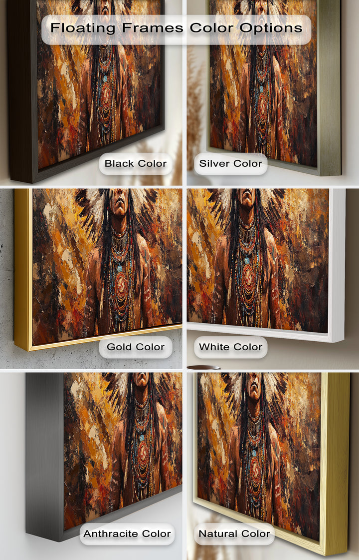 Sacred Flame – Tribal Warrior Portrait Oil Painting