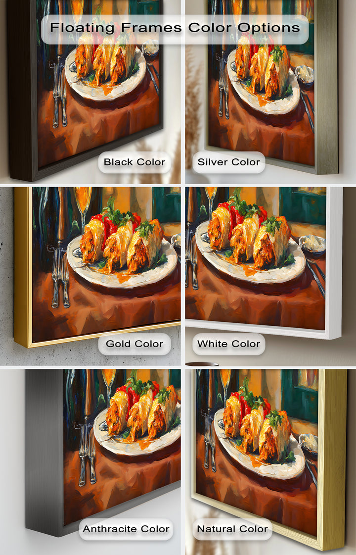 Gefüllte Paprika und Wein – Gourmet-Essszene Food Painting