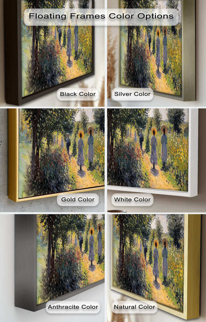 Afternoon Stroll – Sun-Dappled Garden Walk Oil Painting