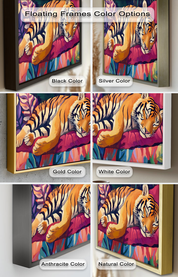 Resting Tiger Oil Painting – Fauvist Jungle Art