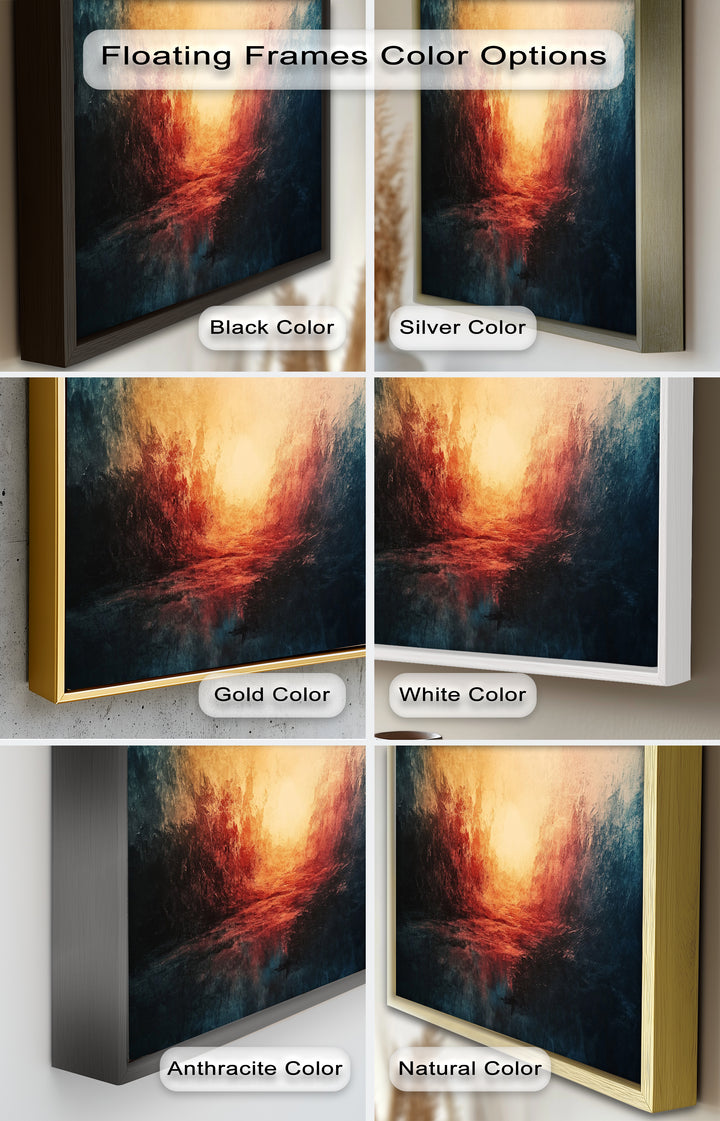 Eclipse Awakening – Feuriges Lichtexplosion-Abstraktes Ölgemälde