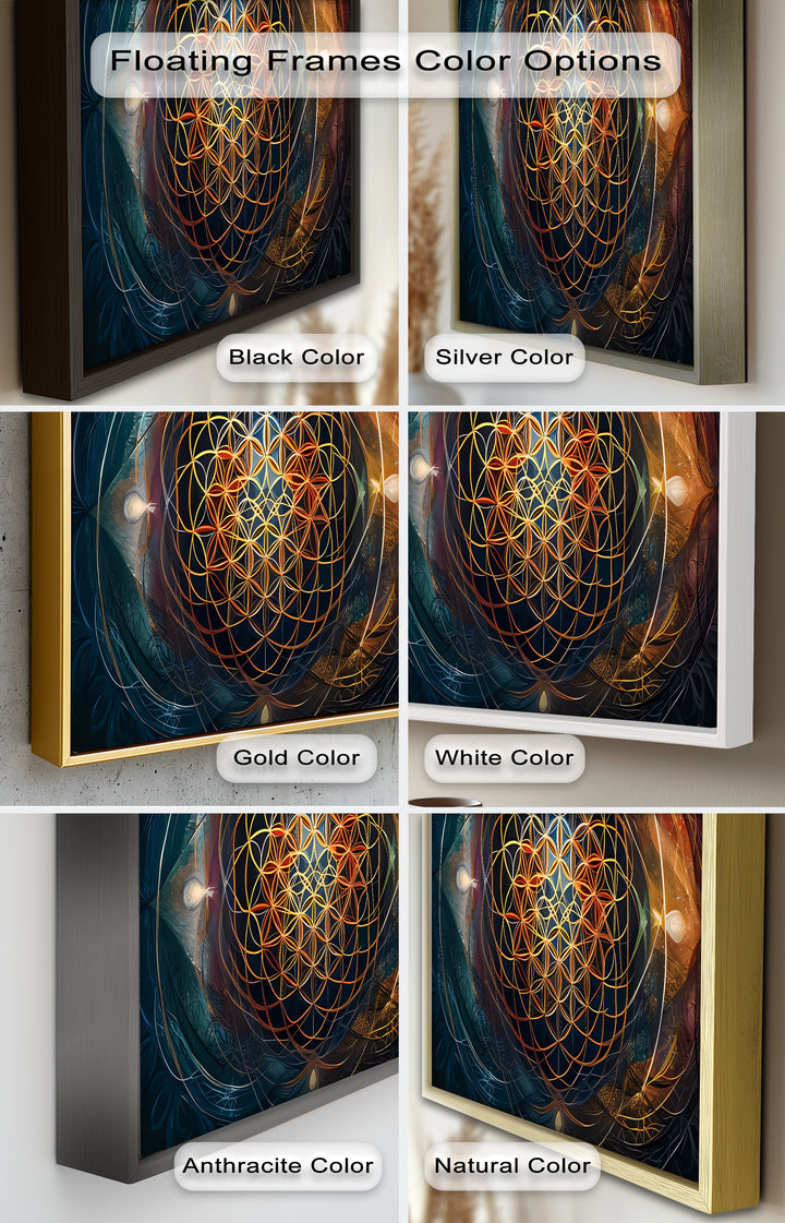Spiritual Wall Art-Sacred Geometry Flower of Life Oil Painting