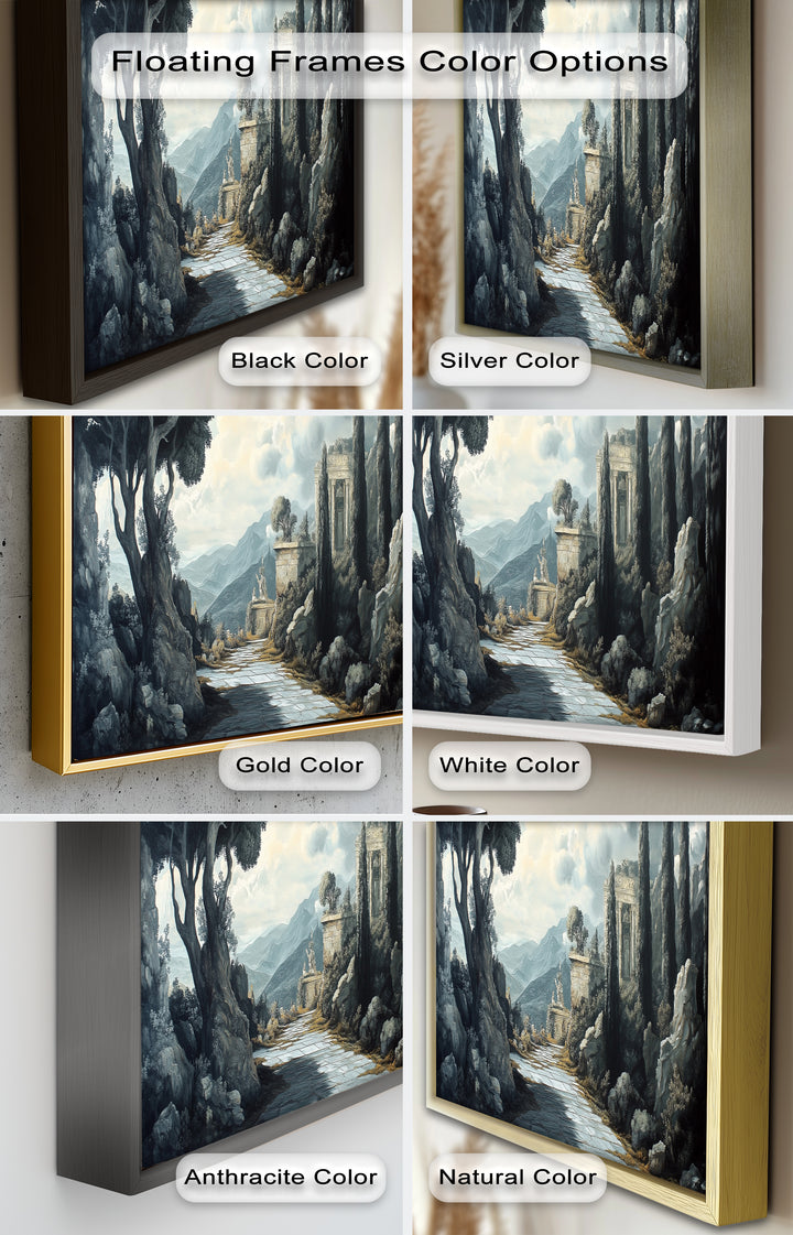 Ancient Pathway to the Temple – Dramatic Classical Landscape Oil Painting