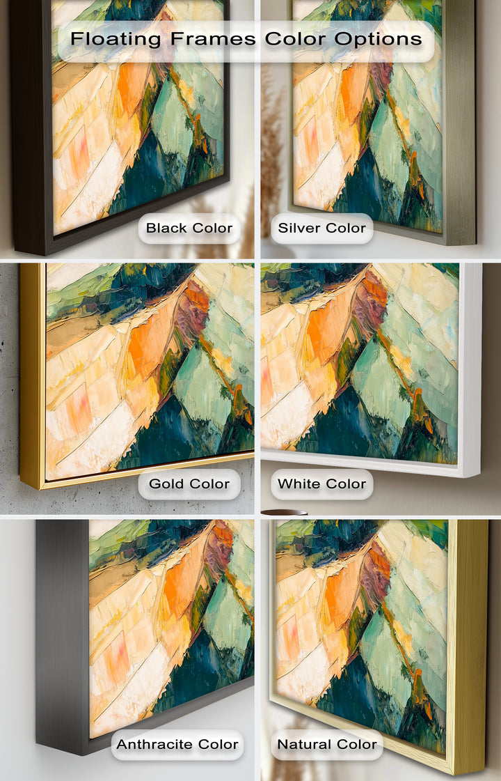 Golden Divide – Abstraktes Landschaftsfeld-Ölgemälde
