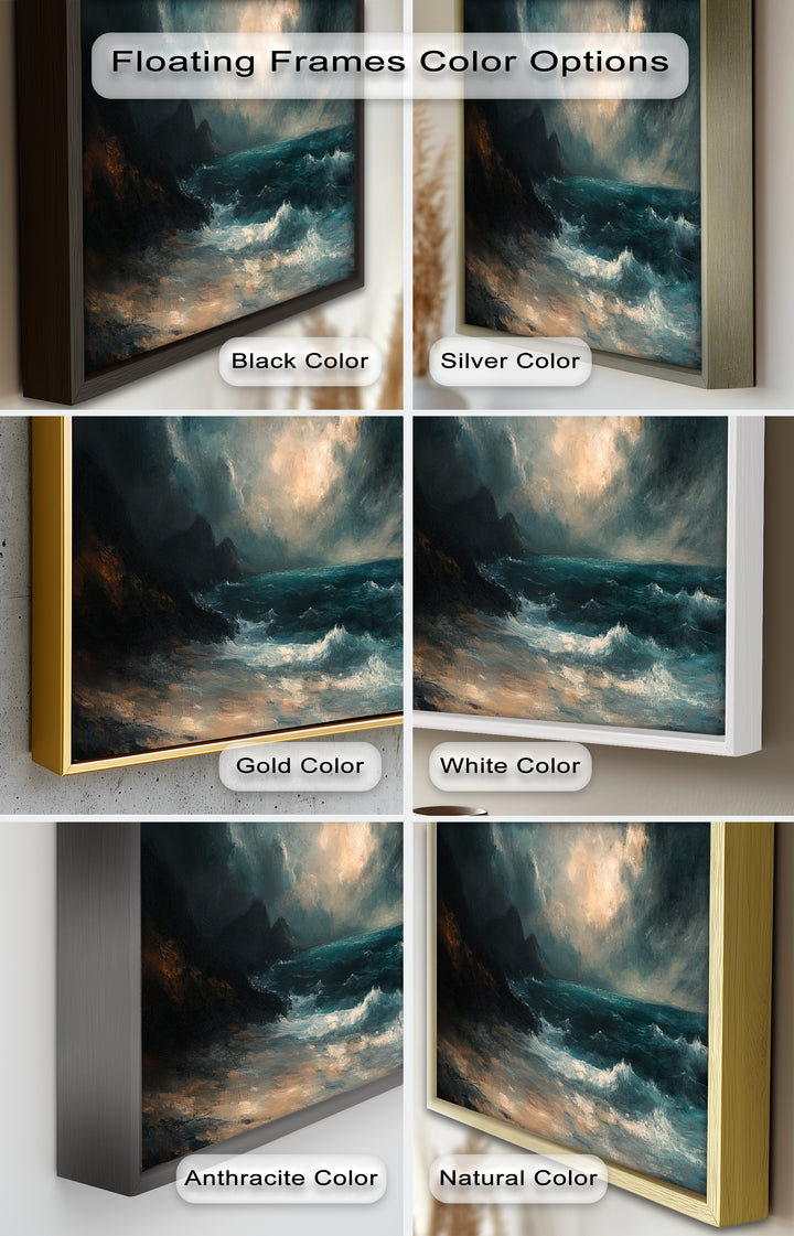 Ocean Wall Art - Stormy Coastline Seascape Oil Painting