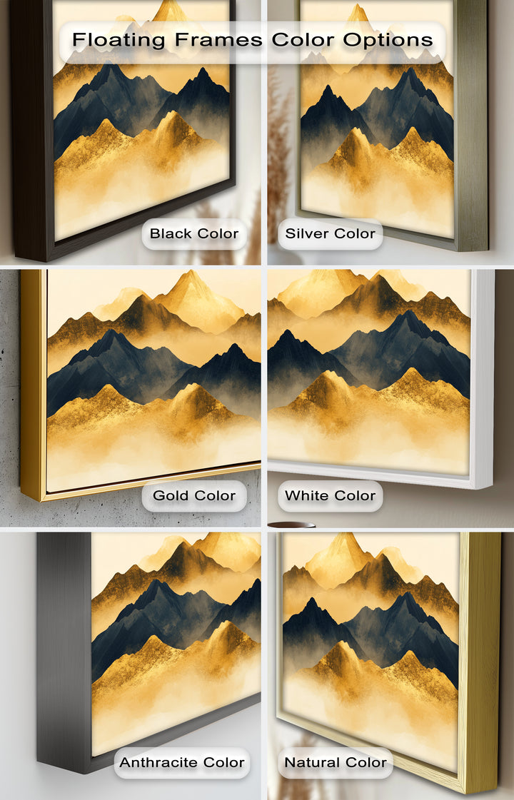 Gold &amp; Black Mountains – Modernes Ölgemälde