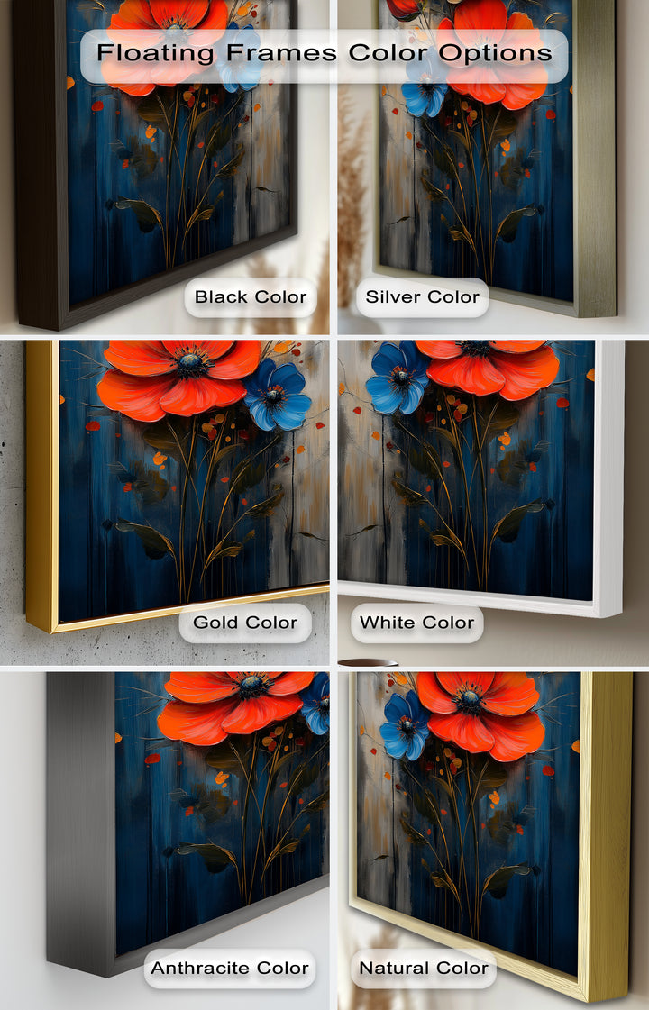Colorburst Petals – Bold Poppy Bouquet Flower Oil Painting