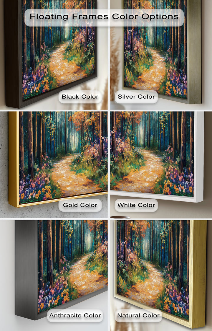 Colored Autumn Forest – Vibrant Oil Painting