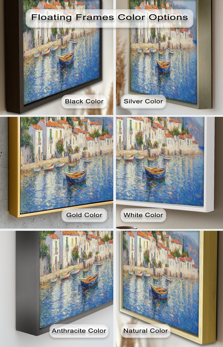 Sunlit Mediterranean Village – Coastal Impressionist Oil Painting