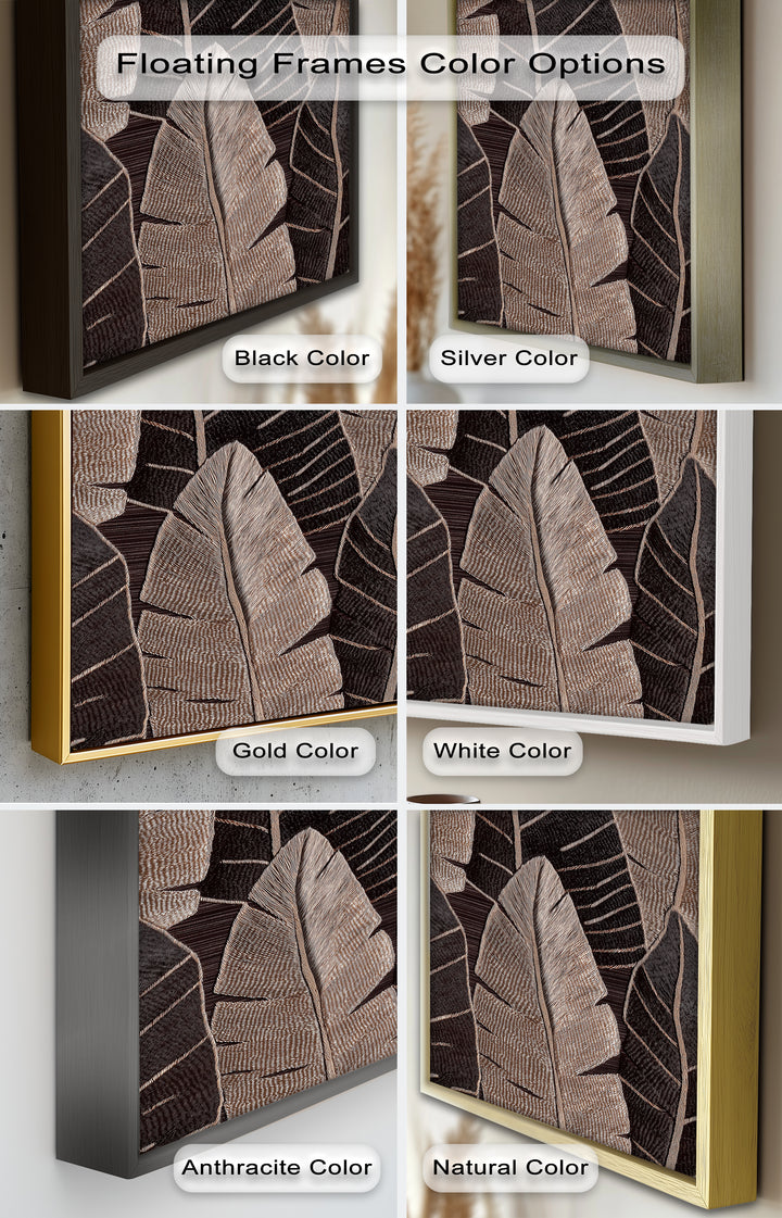 Tactile Tropics – Brown Leaf Composition Flower Oil Painting