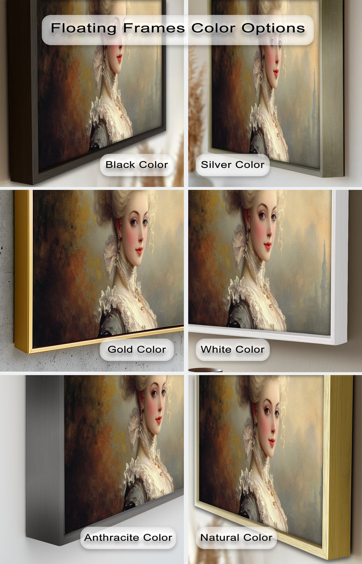 Rococo Grace Oil Painting – Portrait of a Noblewoman in Ivory Lace