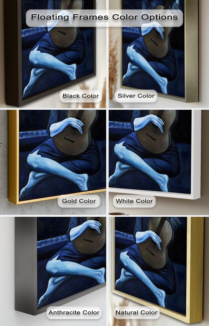 Melancholy Strings – Blue Period-Inspired Guitarist Oil Painting