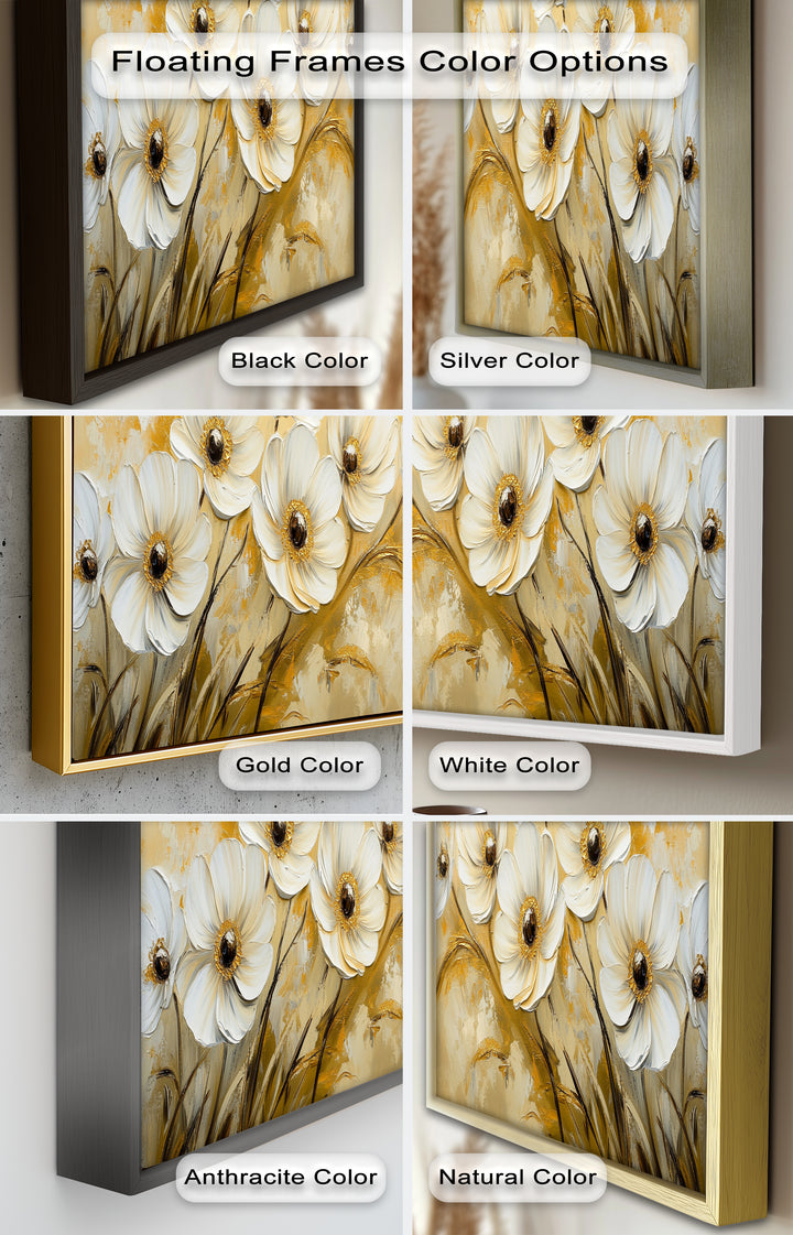Golden Petals Elegance – Floral Oil Paintings