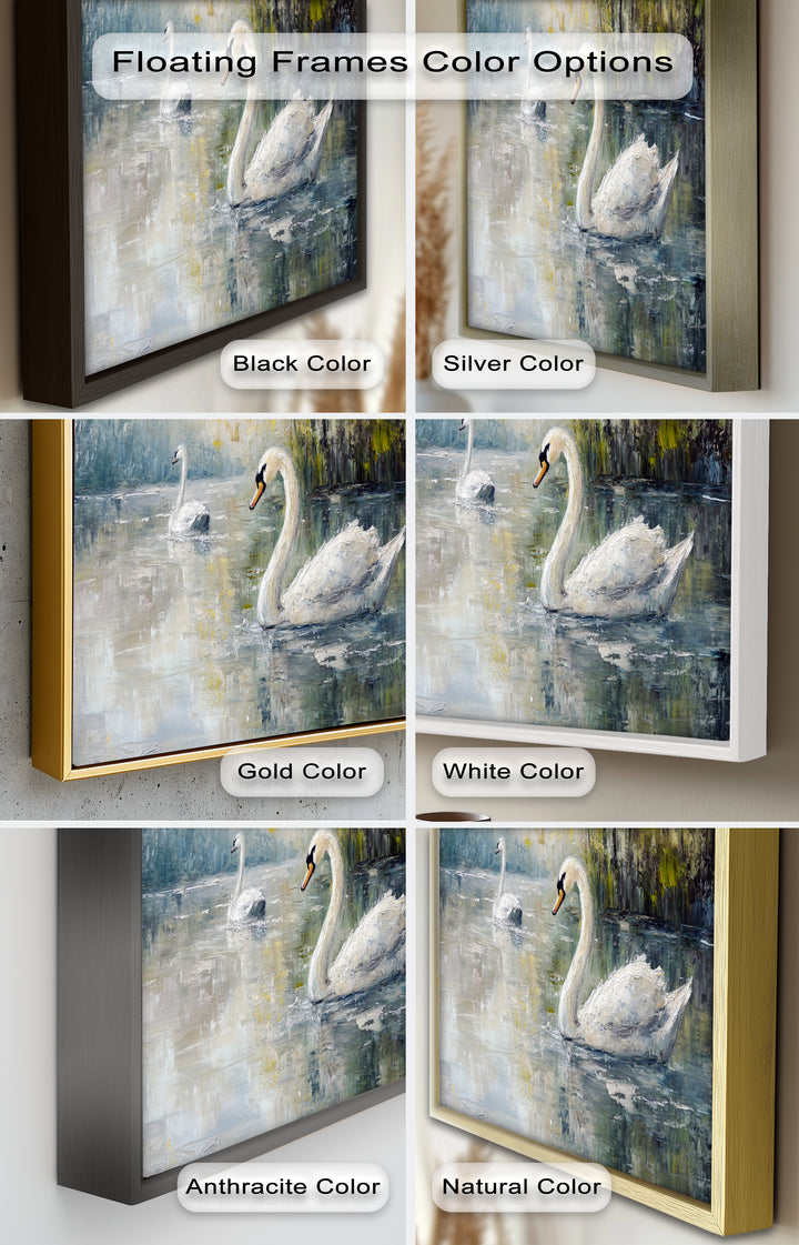 Swans on the Lake – Animal Oil Painting
