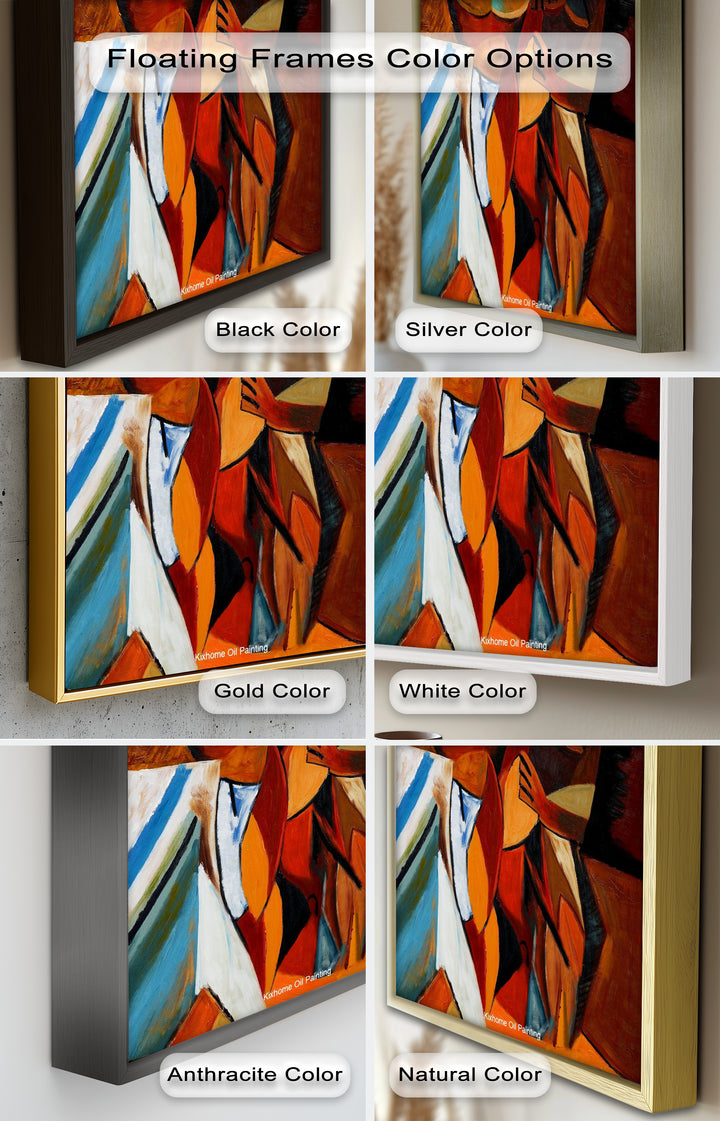 Abstract Embrace Wall Art – Cubist Oil Painting