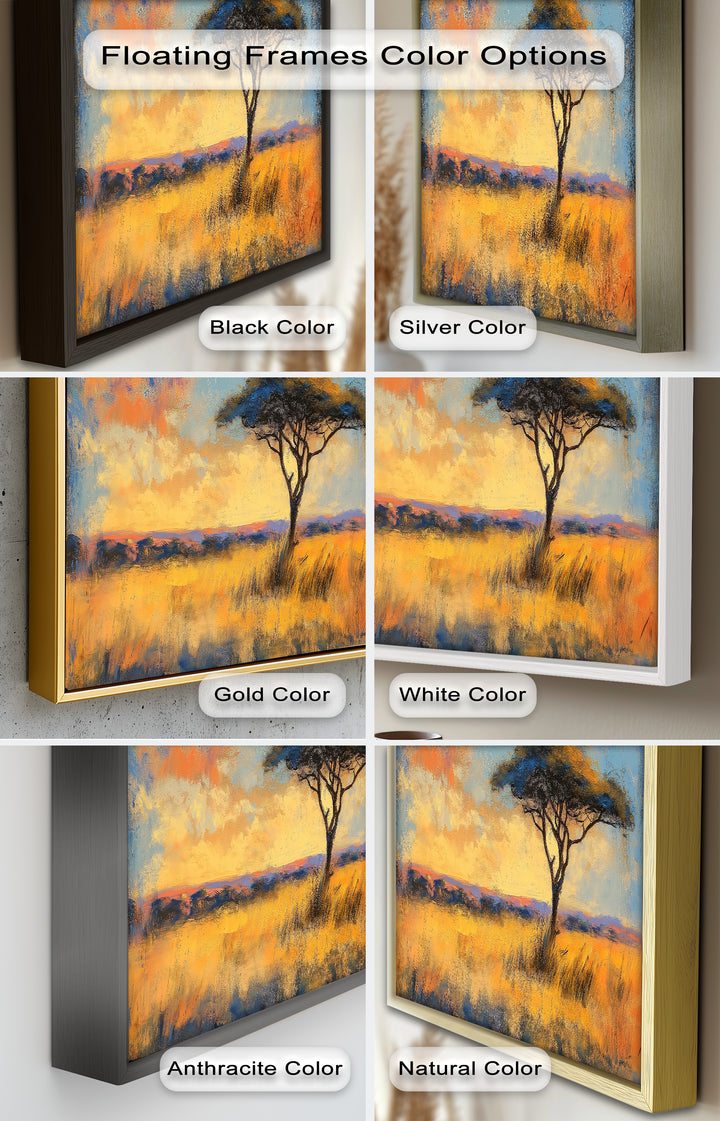 African Savannah Tree Wall Art – Landscape Oil Painting