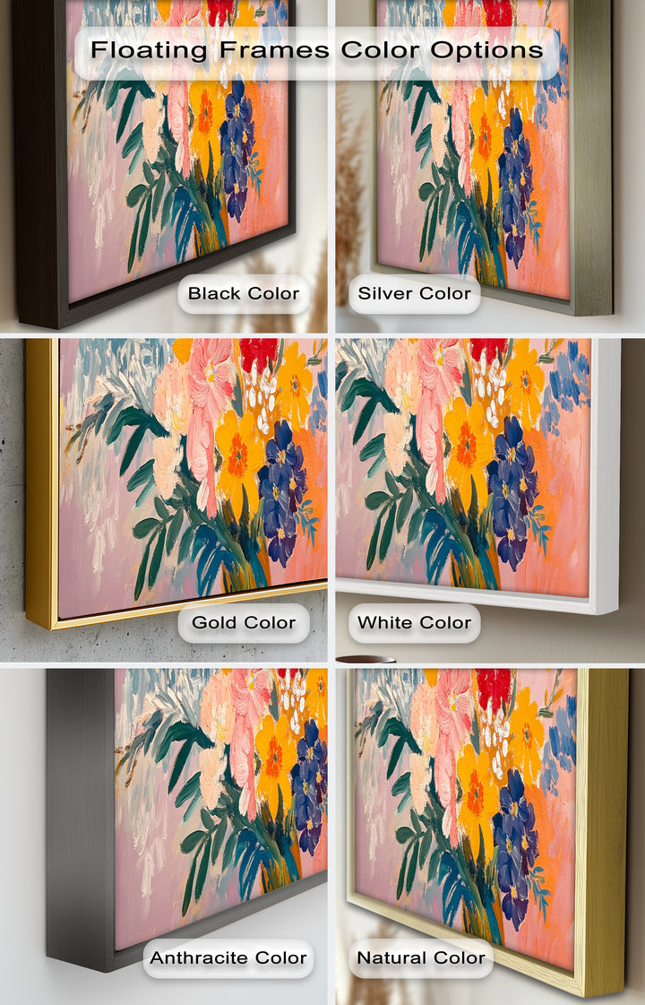 Boho Garden Radiance – Modernes Ölgemälde
