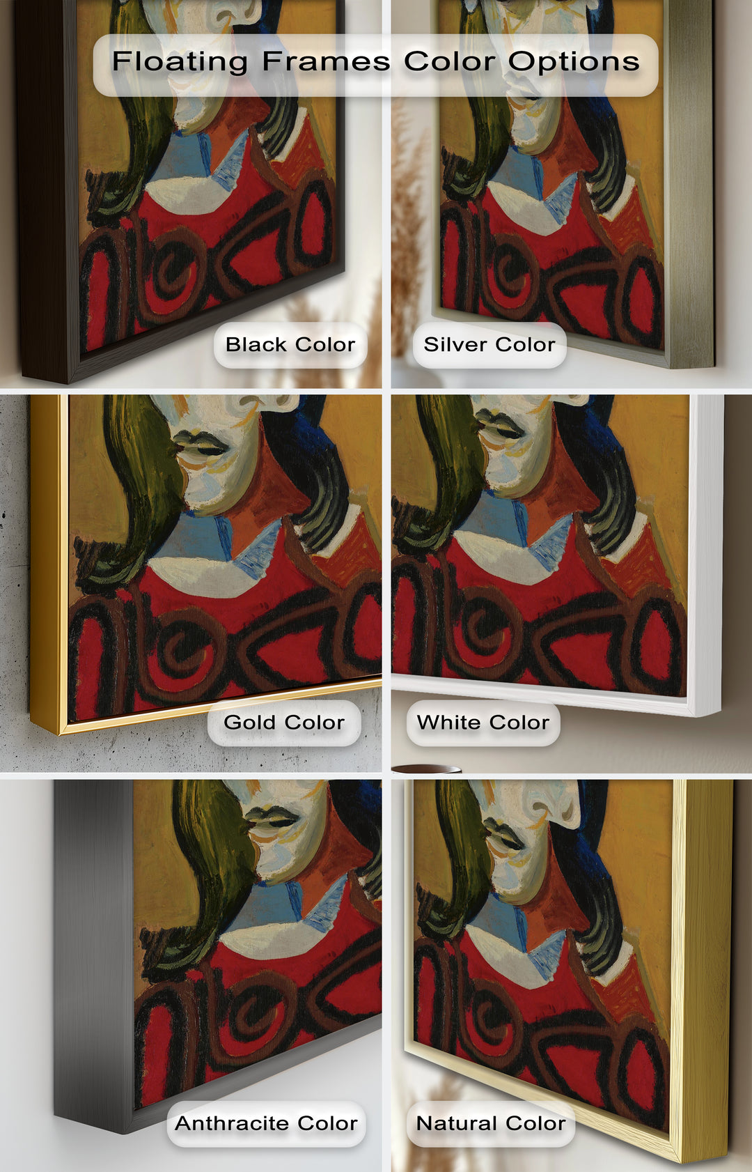 Abstract Portrait with Red Garment - Picasso Oil Painting
