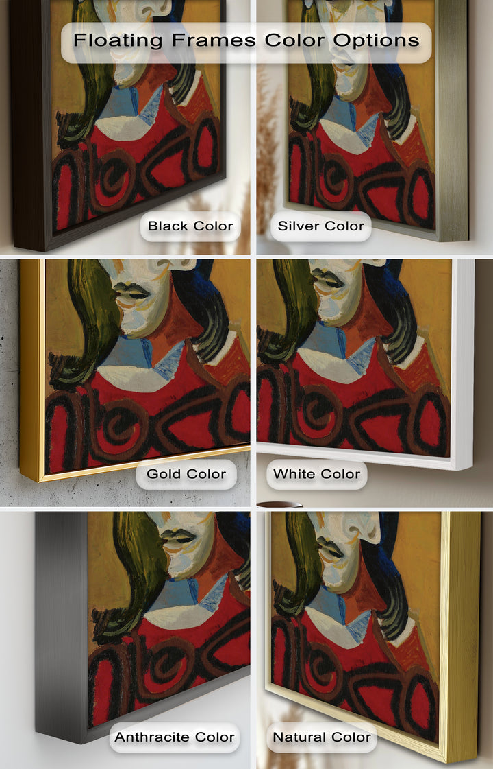 Abstract Portrait with Red Garment - Picasso Oil Painting