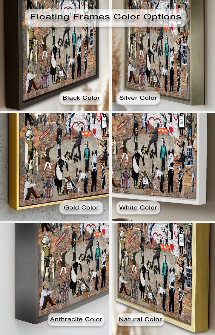 Voices on the Wall – Iconic Banksy Collage Oil Painting