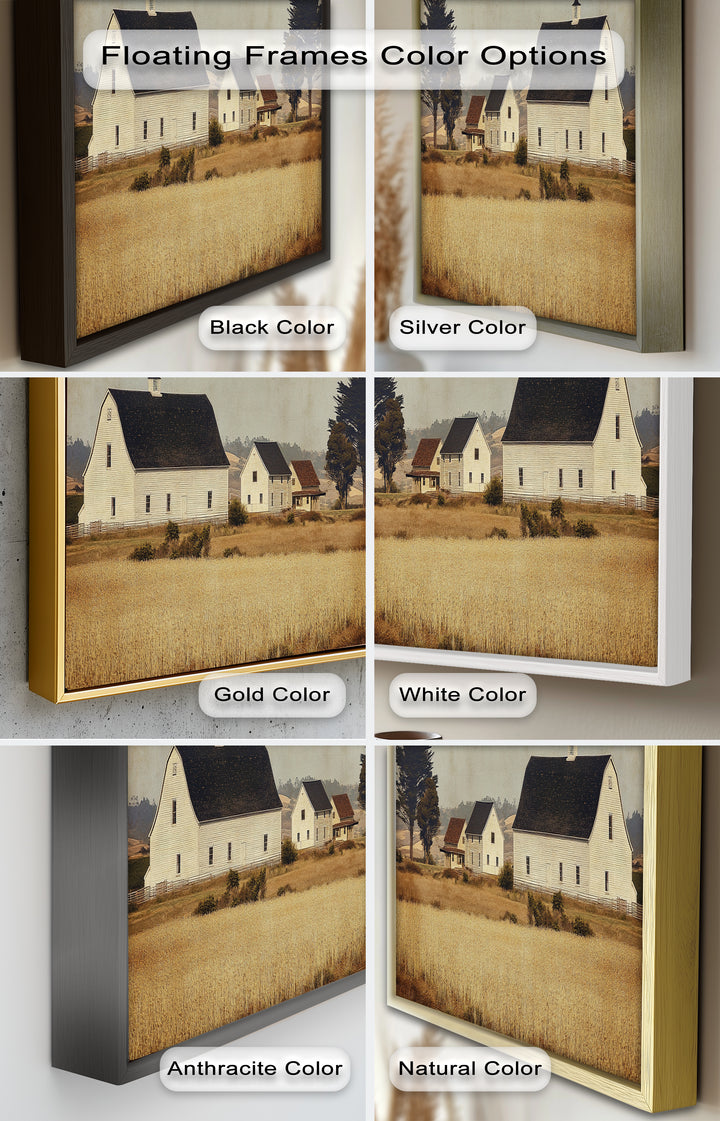 Farmhouse Landscape – Vintage Country Barn Oil Paintings