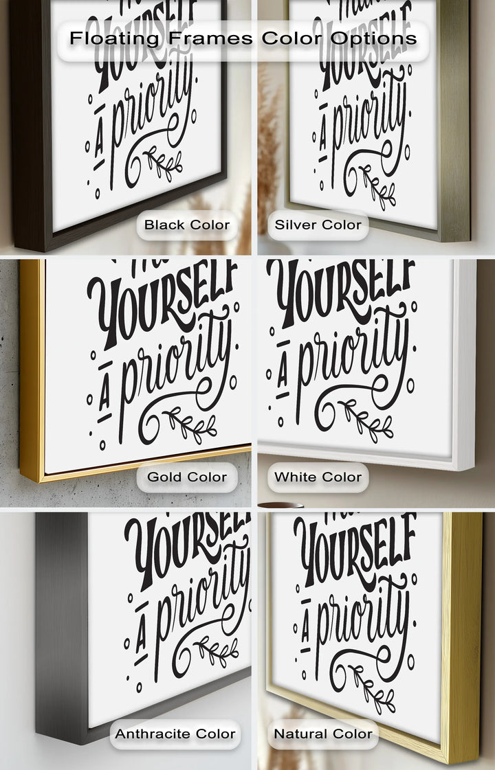 Make Yourself a Priority – Black and White Motivational Oil Paintings - MyPhotoStation