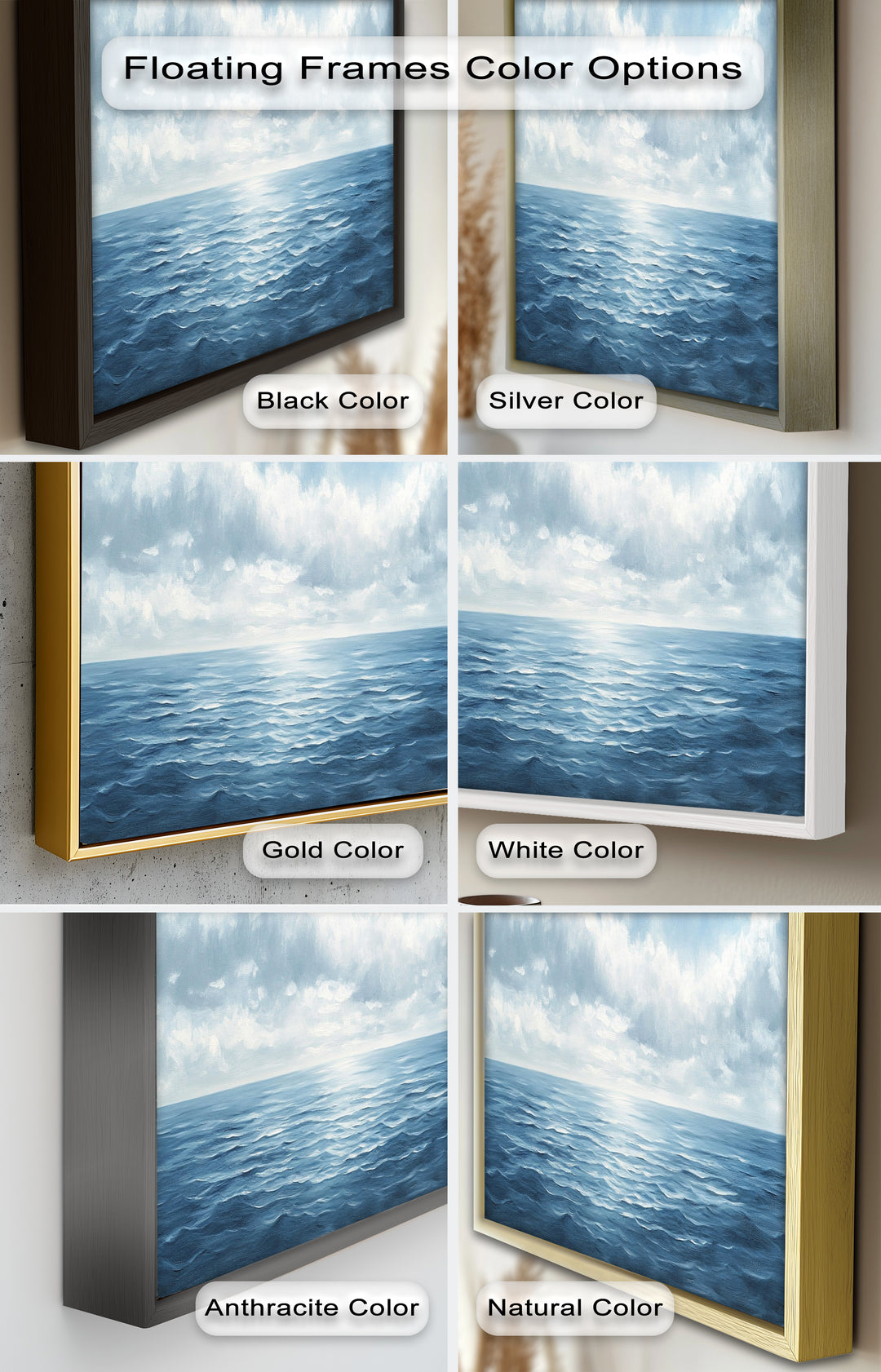 Blue Coastal Art - Ocean Seascape Oil Painting