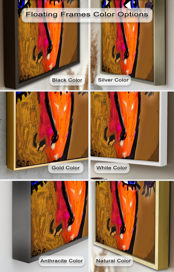 Vivid Gaze – Abstract Expressionist Portrait Oil Painting