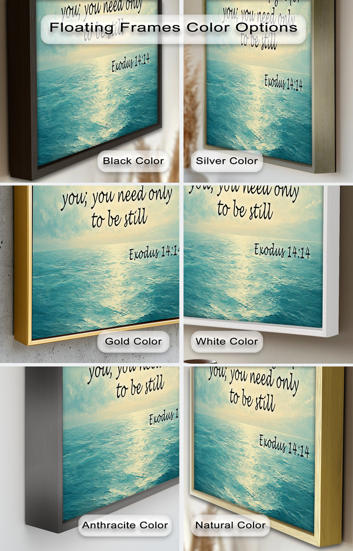 Exodus 14:14 – Be Still & Trust Bible Verse Oil Painting