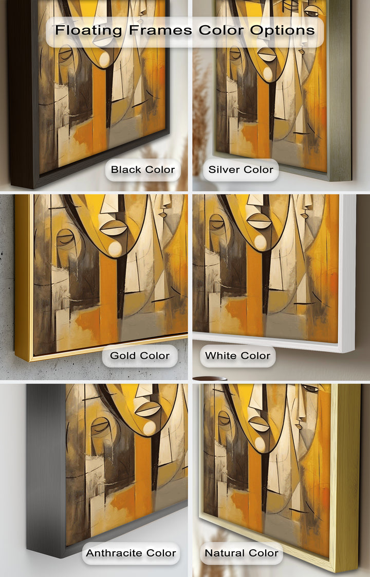 Amber Contours – Abstract Portrait Series in Picasso Oil Painting