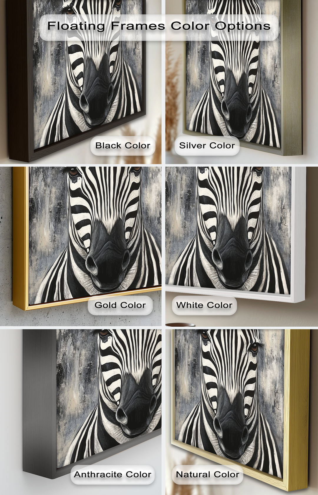 Zebra Portrait – Bold Black and White Animal Oil Painting